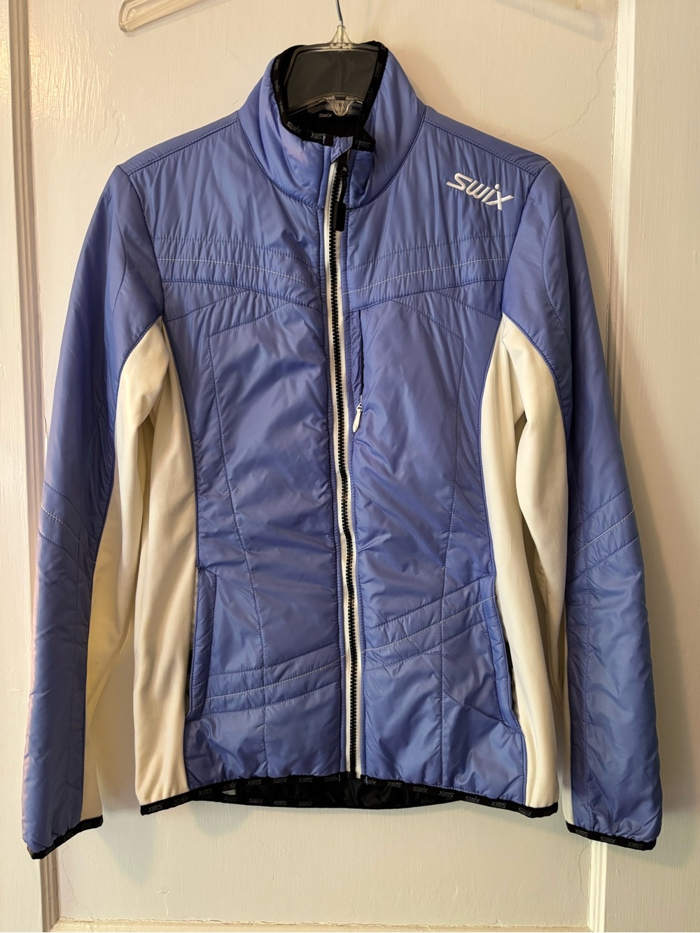 Swix Women's Periwinkle Ski Jacket with White Panels - Size M